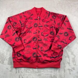 Nike Air Jordan 1985 Flight Club All Over Print Reversible Jacket Men XL Red AOP